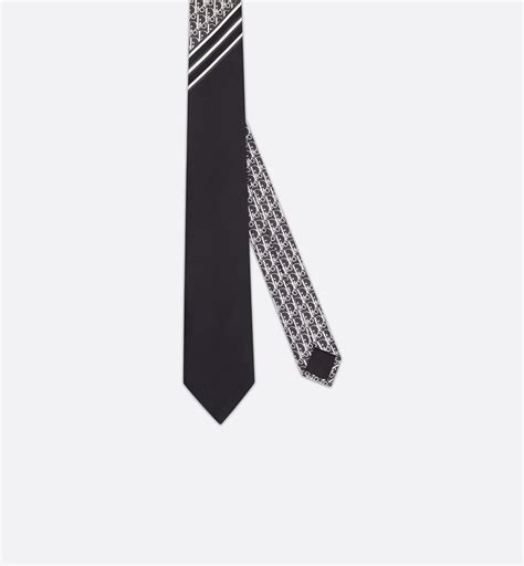 Dior Oblique Tie Black Silk 